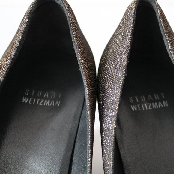 Stuart Weitzman Anna Corkswoon Platform Wedge Peep Toe Pumps Size 10 Pyritte - Picture 9 of 11